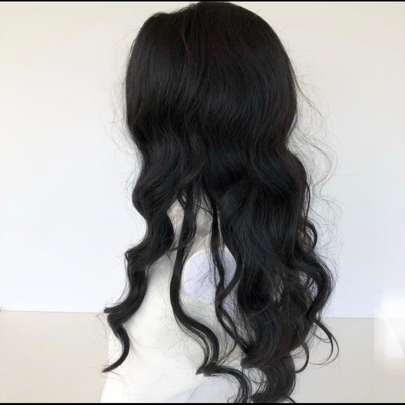 Long Wavey 24” Face Front wig in Black main image 8